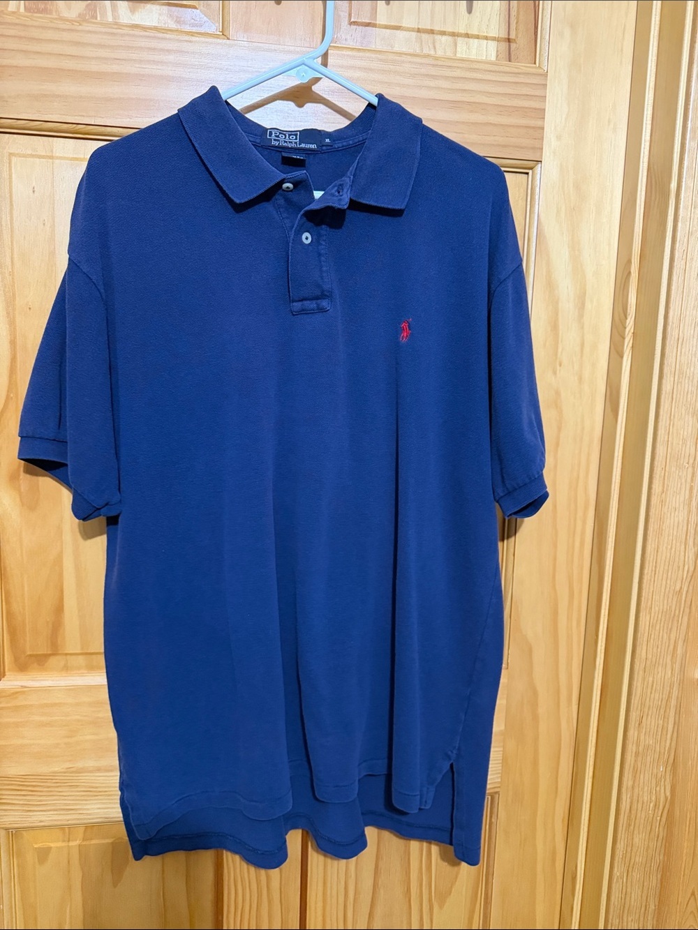 Polo by Ralph Lauren Navy Short Sleeve Polo with Red Pony Embroidery, Size XL